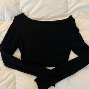 PacSun Cropped Black Off-the-Shoulder Sweater